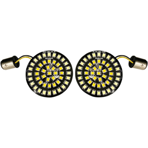 Drag Specialties - Bullet-Style Dual Front Turn Signal Insert - White - Amber