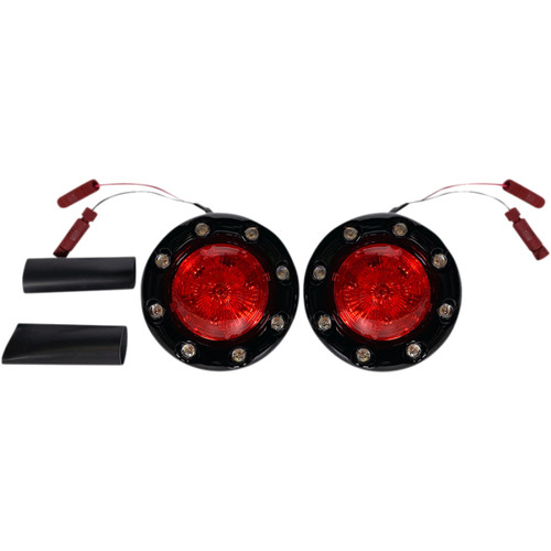 Custom Dynamics #PB-BR-RR-IND-BR - ProBEAM® Bullet Ringz™ LED Turn Signals - Black/Red