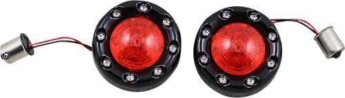 Bullet Turn Signal 1156 - Black - Red Lens