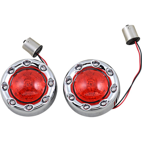 Custom Dynamics #PB-BR-RR 56-CR - Bullet Turn Signal 1156 - Chrome - Red Lens