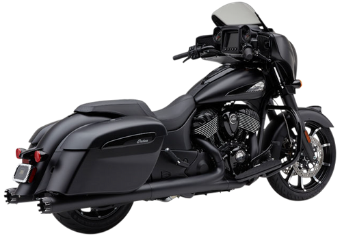 Cobra #5208B - 4" NH Dual CUT Slip-ons Black Indian Gen-2 BAG