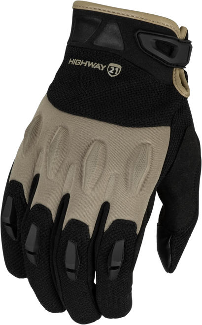 Highway 21 #489-0054L - Fury Gloves Black/Sand LG