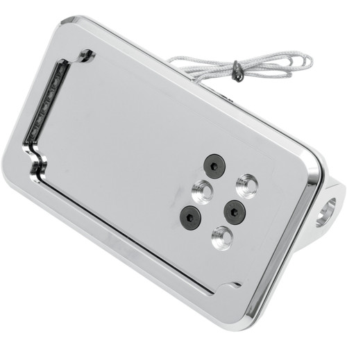 Cycle Visions #CV-4600LH - Horizontal License Plate Mount with Light - Chrome - '86-'07 FLST/FXST