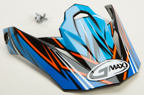 Gmax #G086012 - Visor W/Screws RAZ Mx-86 Blue/Hi-vis Orange