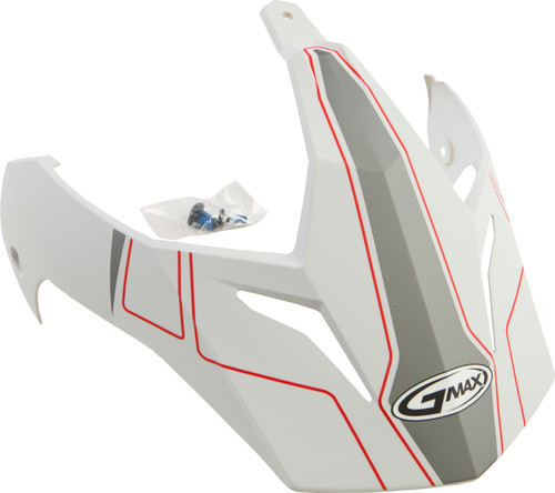 Gmax #G011089 - Visor W/Screws Expedition Matte White/RED Gm-11