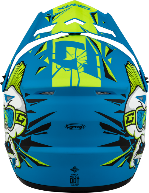 Gmax #D3465182 - Youth Mx-46y Unstable Helmet Matte Blue/Green YL