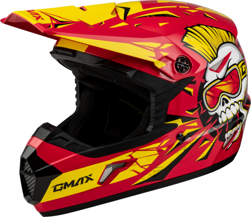 Gmax #D3465231 - Youth Mx-46y Unstable Helmet RED/Yellow YM