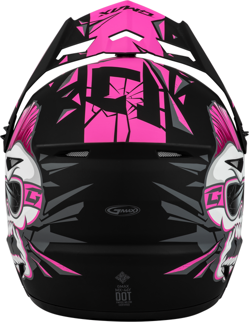 Gmax #D3466171 - Youth Mx-46y Unstable Helmet Matte Black/Pink YM
