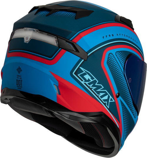 Gmax #F19841006-DOT - Ff-98 Aftershock Helmet Matte Blue/RED LG