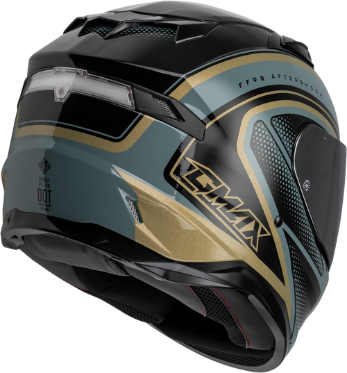 Gmax #F19841023-DOT - Ff-98 Aftershock Helmet Grey/Metallic Gold XS