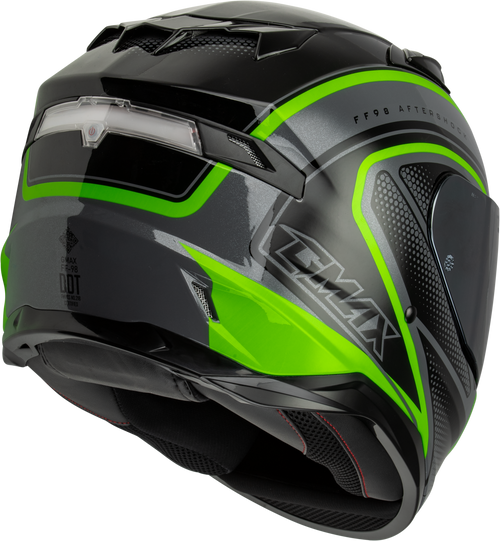 Gmax #F1984767-DOT - Ff-98 Aftershock Helmet Grey/Neon Green XL