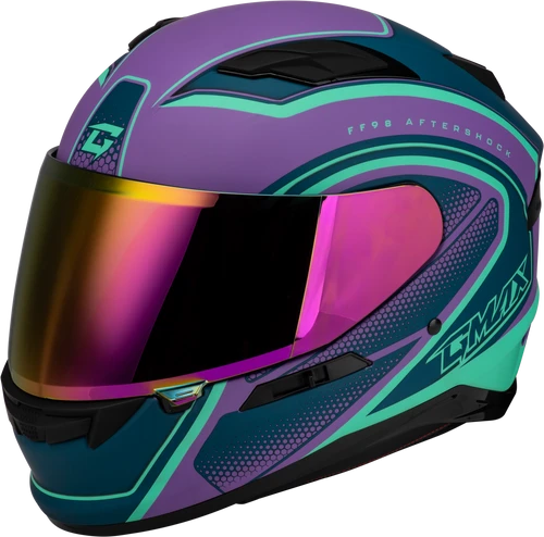 Gmax #F19841014-DOT - Ff-98 Aftershock Helmet Matte Purple/Blue SM