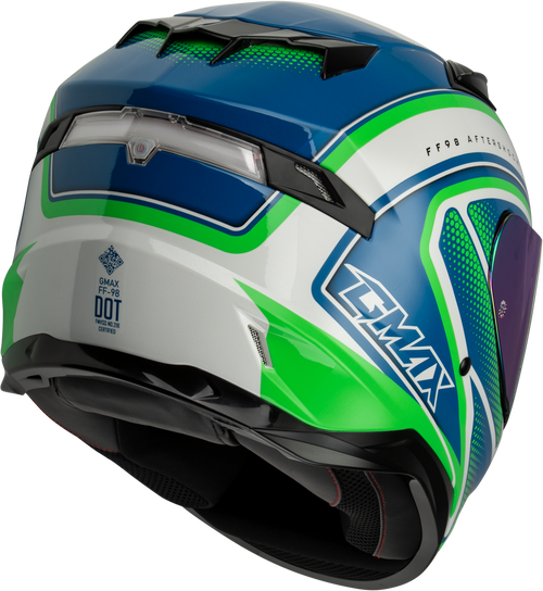Gmax #F1984793-DOT - Ff-98 Aftershock Helmet White/Neon Green XS