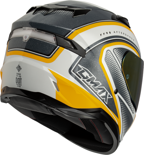 Gmax #F19841037-DOT - Ff-98 Aftershock Helmet White/Metallic Silver XL