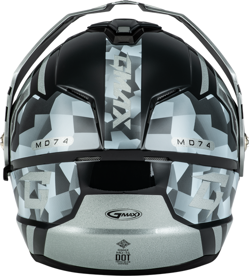 Gmax #M17411076 - Md-74 Striker Modular Helmet W Slvr Shield Slvr/BLU Mtlc LG