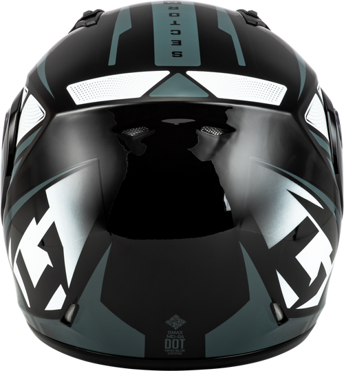 Gmax #M1043368 - Md-04 Sector Helmet Black/Silver 2X