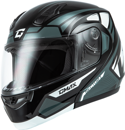 Gmax #M1043364 - Md-04 Sector Helmet Black/Silver SM