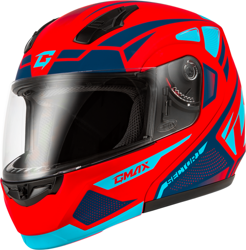 Gmax #M1043993 - Md-04 Sector Helmet Matte RED/Blue XS