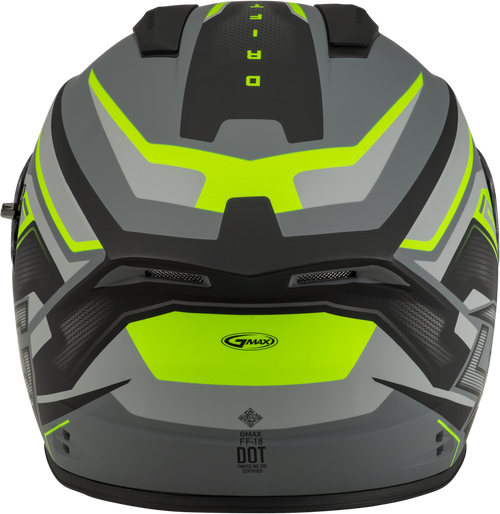 Gmax #F1181335 - Ff-18 Drift Helmet Matte Grey/Hi-viz MD