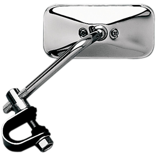 Emgo #20-34812 - Mirror - Side View - Rectangle - 5" Stem - Chrome - Each - Universal
