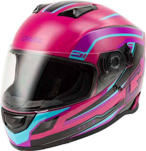 Gmax #F11811394 - Ff-18 Drift Helmet Pink/Blue/Black SM