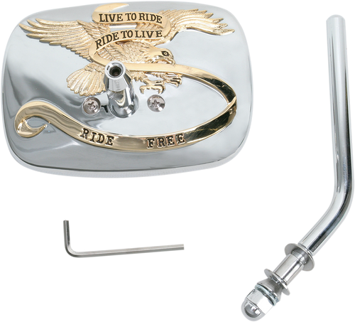 Live to Ride Mirror - Gold/Chrome - Right