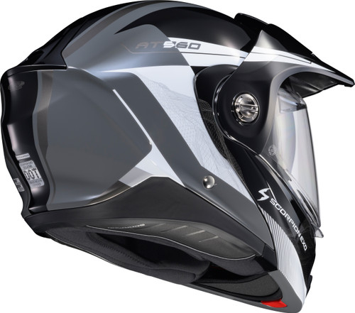 Scorpion EXO #96-2033 - Exo-at960 Modular Helmet Topographic 2 BLK/WHT/Grey SM