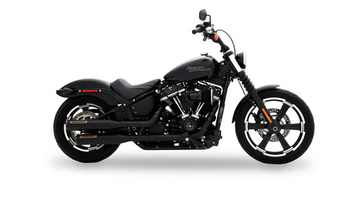 Rinehart Racing 500-1248 - 3.5” HP35 Slip-on Exhaust for Harley Softail - Softail Slim / Low Rider / Street Bob / Breakout / Fat Boy / Black w/ Black End Caps