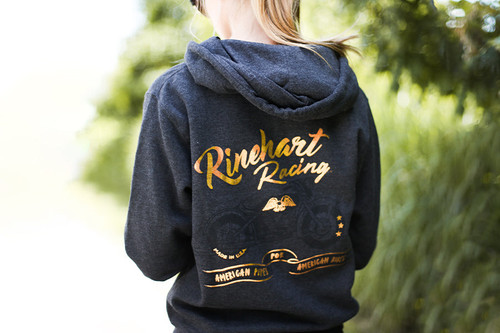 Rinehart Racing MER3-005XL - Ladies Charcoal Zip Hoodie - XL