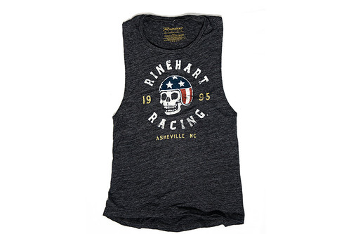 Rinehart Racing MER3-006S - Ladies Charcoal Crewneck Skull Tank - Small