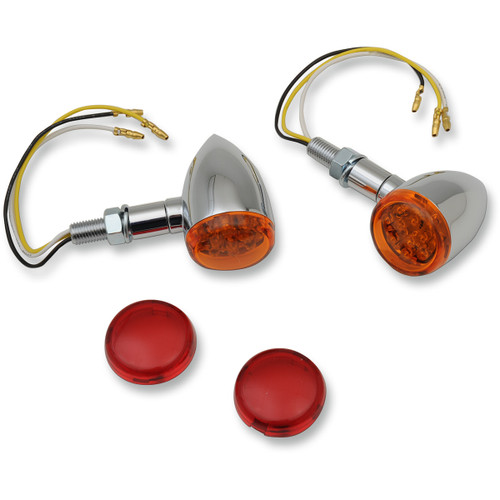 Drag Specialties - LED Marker Lights - Chrome/Amber or Red