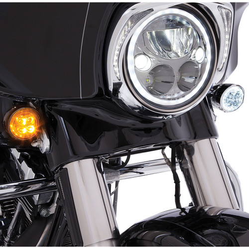 Ciro #45400 - Front Signal Light Inserts - Chrome - Amber Lens