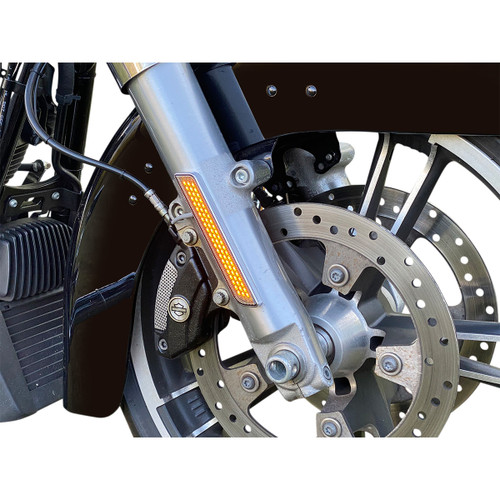 Custom Dynamics #CD-FORK-BCM-AB - LED Fork Light - Amber - Black
