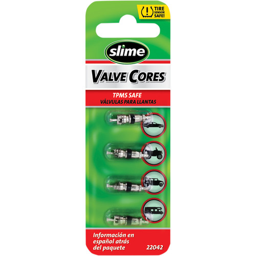 Slime #22042 - Valve Cores - Straight - Black/Silver/Raw
