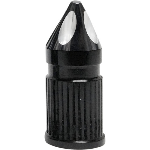 Avon Grips #SVC-308-ANO-SPK - Valve Stem Cap - Spike - Black - Anodized