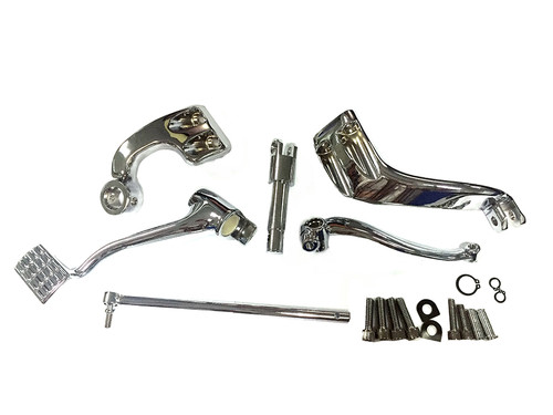 V-Twin #056332 - Chrome 3 inch Extension Mid Control Kit without Footpegs