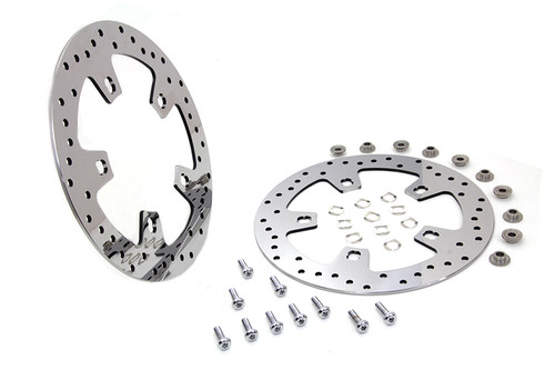 Duro - 11.8 inch Drilled Front Brake Disc Set Mirror Polished Stain