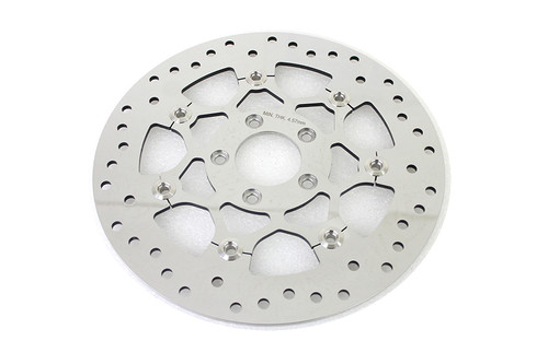 V-Twin #78524P - Floating Stainless Steel Mirror Polished 11.8 inch Front Bra