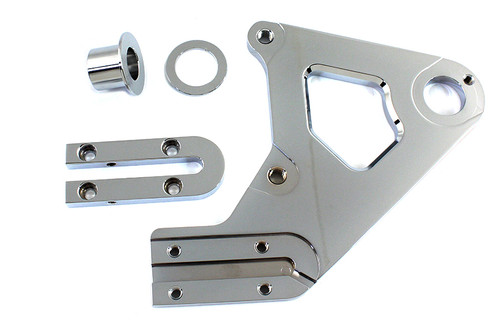 V-Twin #76460L - Chrome Left Side Rear Brake Caliper Bracket