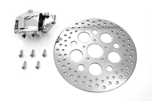 V-Twin - Chrome Front 4 Piston Caliper and 11-1/2 inch Disc Kit
