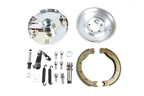 V-Twin - Front Brake Backing Plate Kit Left Side Satin Chrome