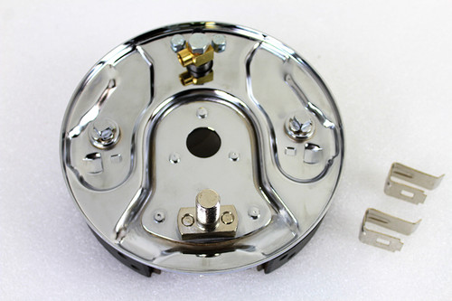 Motorshop - Rear Hydraulic Brake Backing Plate Kit Chrome