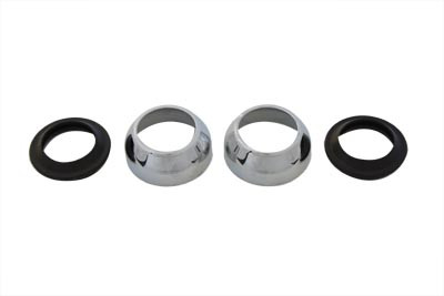 V-Twin #74487A - Chrome 39mm Fork Boot Cover Dust Shield Kit