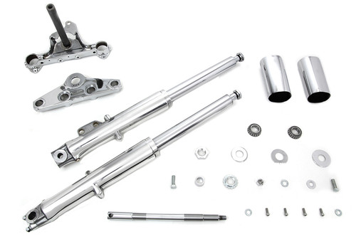 V-Twin - 41mm Fork Assembly with Polished Sliders Single Disc