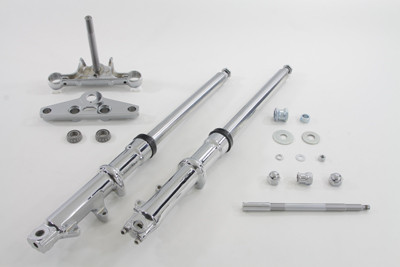 V-Twin - 41mm Wide Glide Fork Assembly with Chrome Sliders