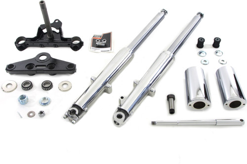 V-Twin - Fork Assembly with Polished Sliders Right Side Drum Brake