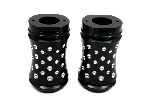 V-Twin #1527 - Black Fork Slider Cover Set Agostinni Style