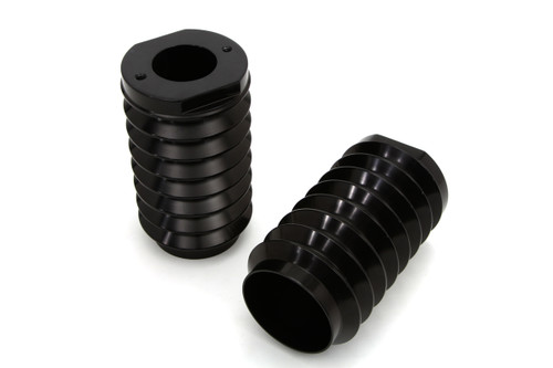 V-Twin #1421 - Black Fork Slider Cover Set Bellowed Style