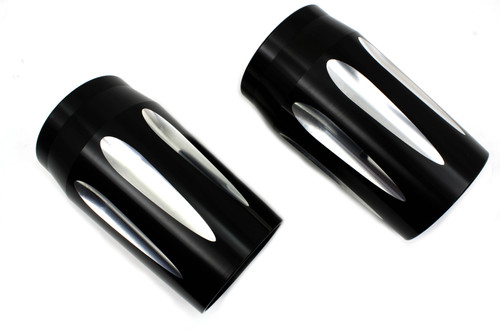 V-Twin #77554 - Black Fork Slider Cover Set