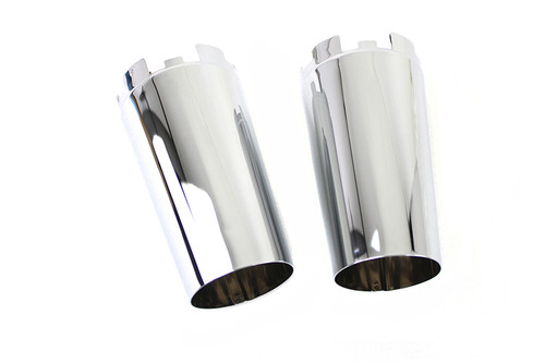 V-Twin #78303 - Upper Fork Slider Cover Set Chrome